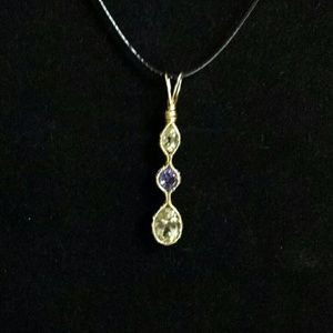 byZoli pendant in lemon qtz, tanzanite